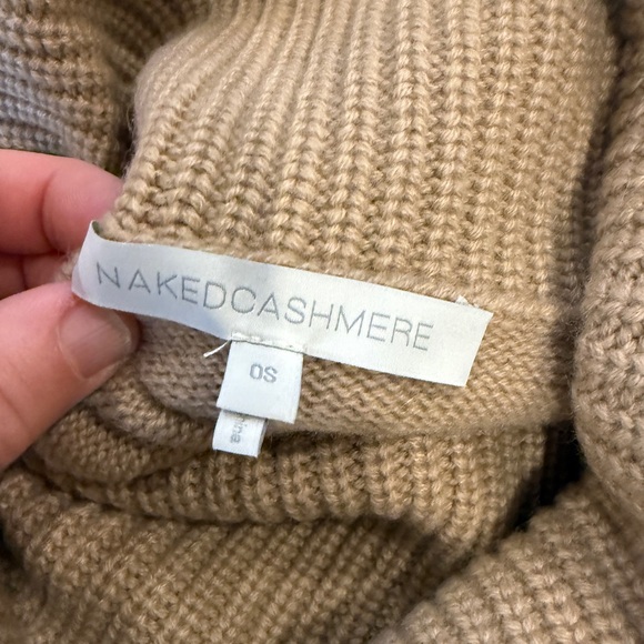 Naked Cashmere Kenzie Cowl-Turtleneck Poncho – Camel, One Size | 100% Cashmere - Picture 9 of 12